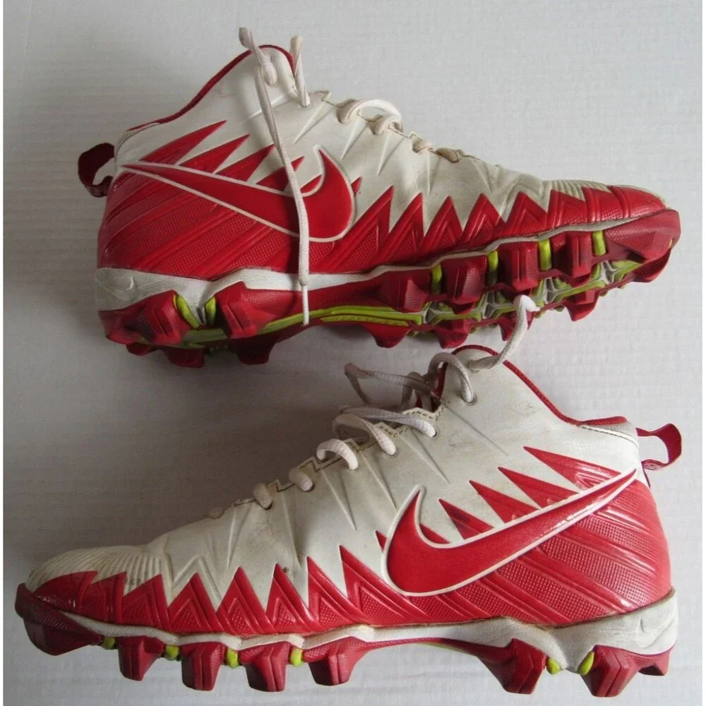 Nike Alpha Fast Flex White/Red Football/Baseball Cleats Size 9.5